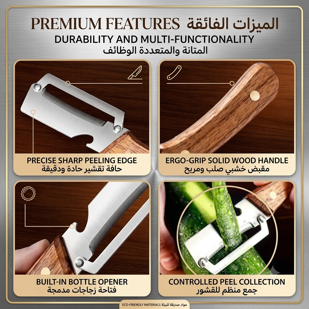 مقشرة خضروات متعددة الاستخدامات للمطبخ 🔪