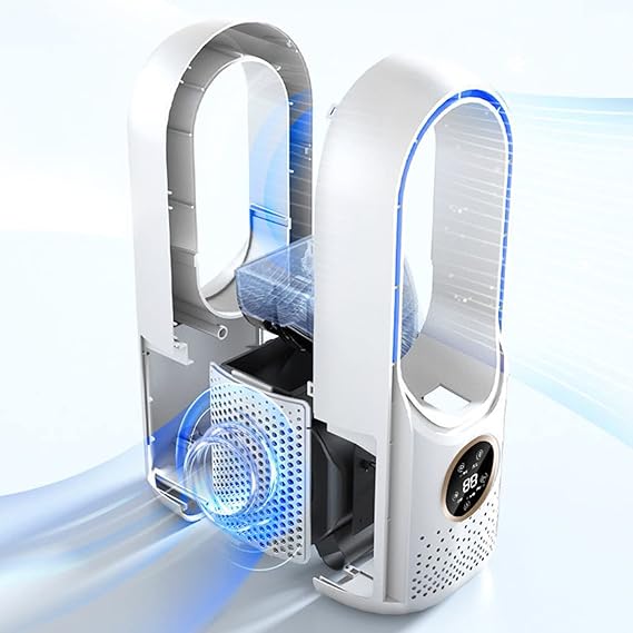 Air Bladeless Fan with 6 Adjustable Wind Speeds