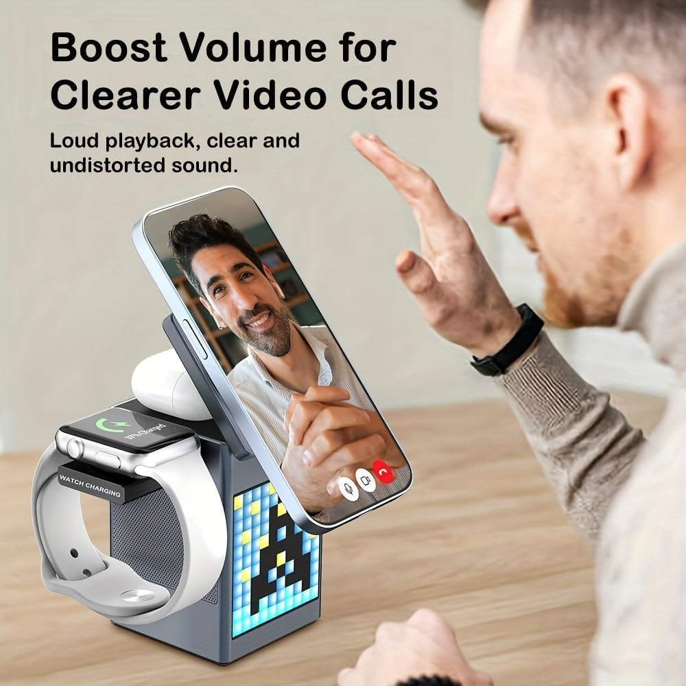 Bluetooth Speaker with Wireless Charger – High-Quality Sound & Fast Qi Charging