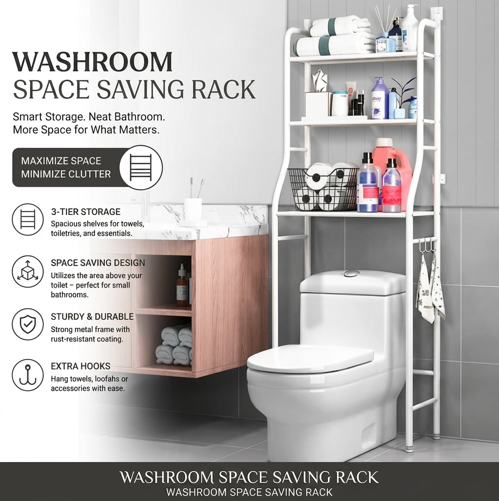 SpaceSaver™ 3-Tier Over-Toilet Storage Rack