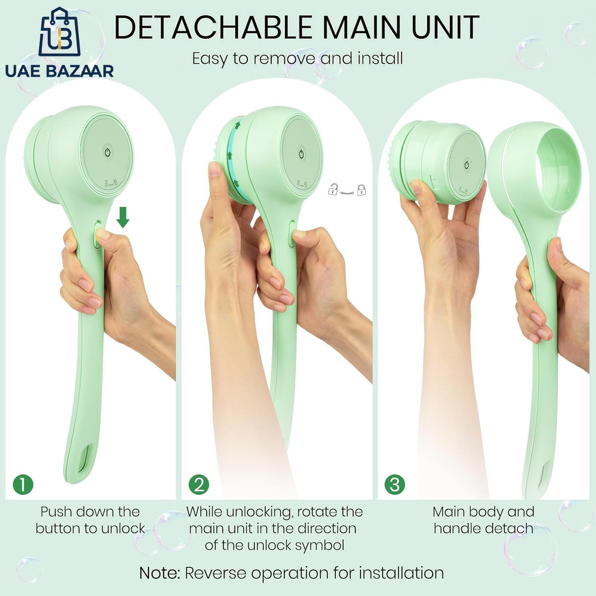 Electric Body Brush For Back and Shower Scrubber