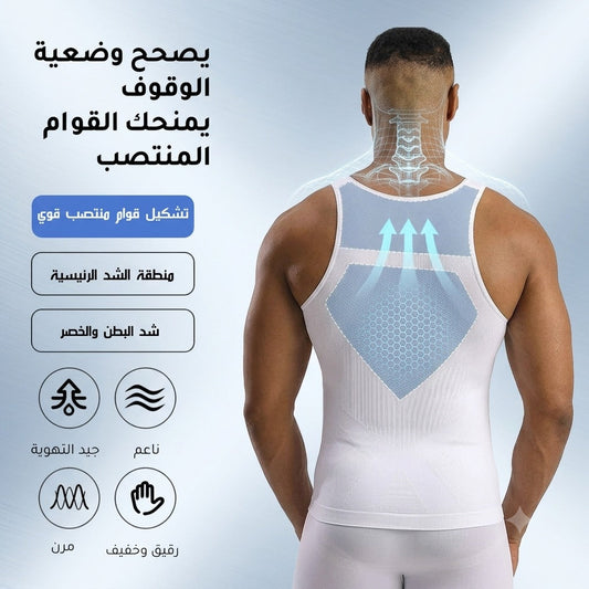سترة كورسيه رجالية مصنوعة من قماش يمنح شعوراً بالبرودة عند الملامسة.