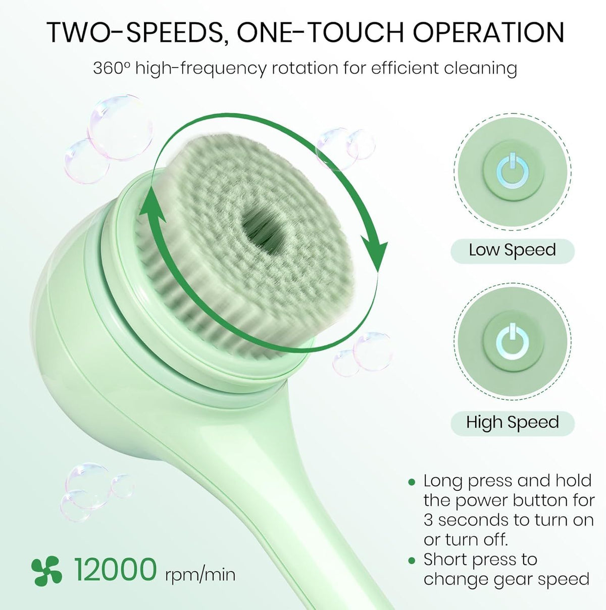 Electric Body Brush For Back and Shower Scrubber