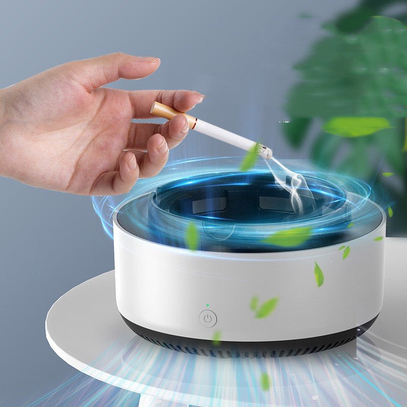 Electronic Intelligent Ashtray Air Purifier | Smokeless Ashtray with Built-in Air Filtration | Odor & Smoke Absorbing for Home and Office Use